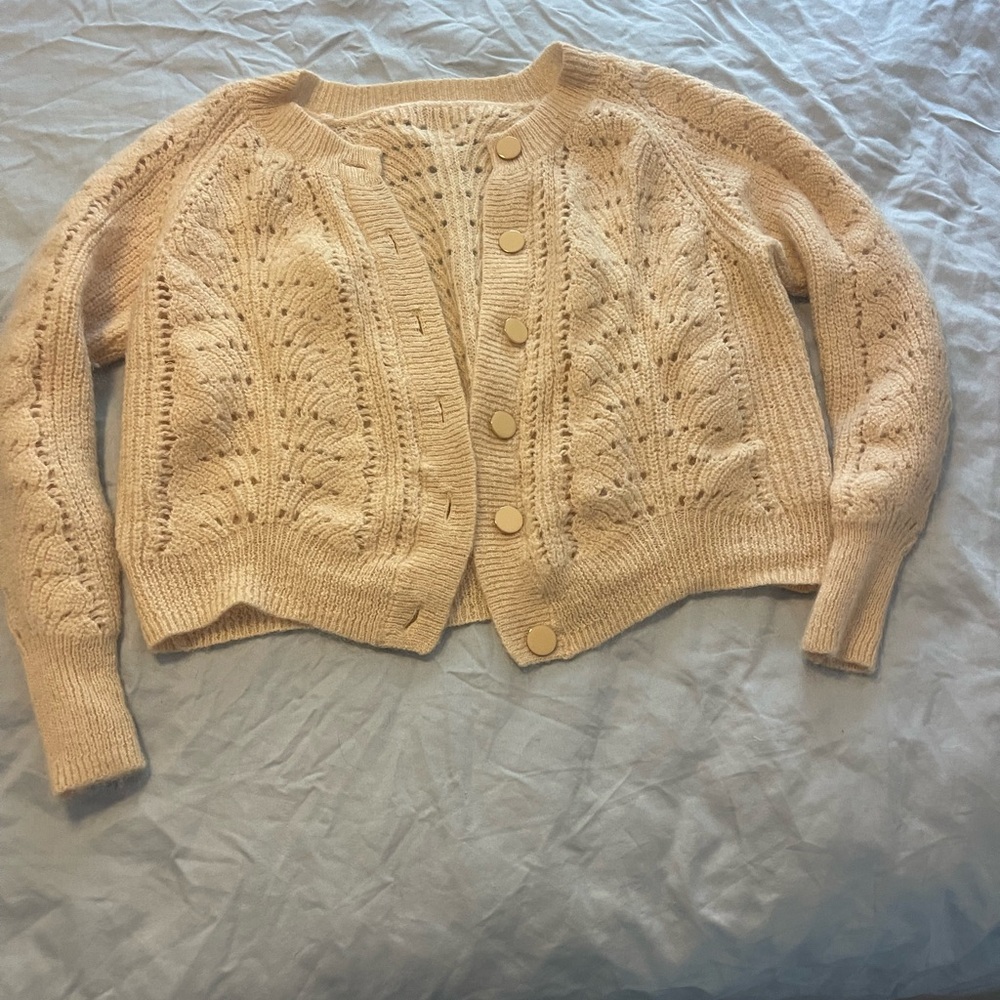 Women's Cream Knit Cardigan Sweater luxury